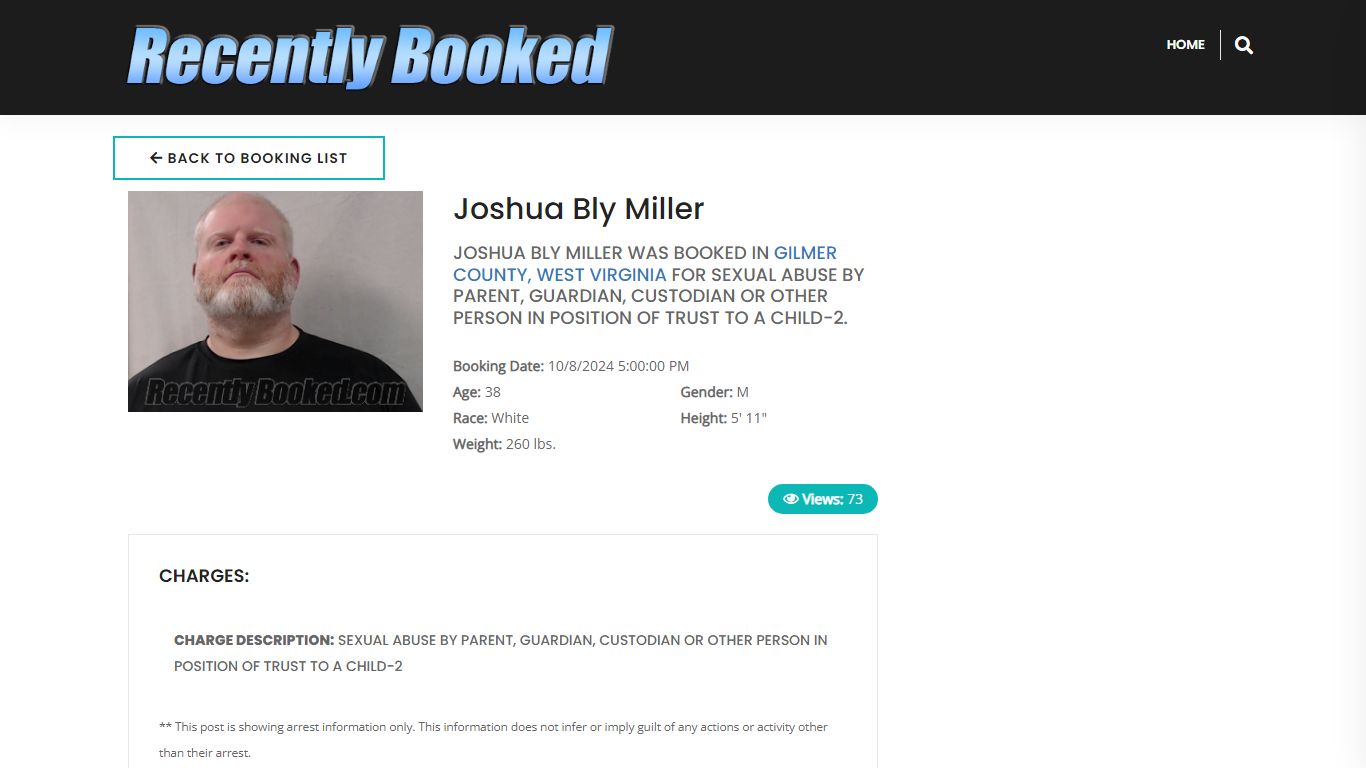 Recent Booking / Mugshot for Joshua Bly Miller in Gilmer County, West ...